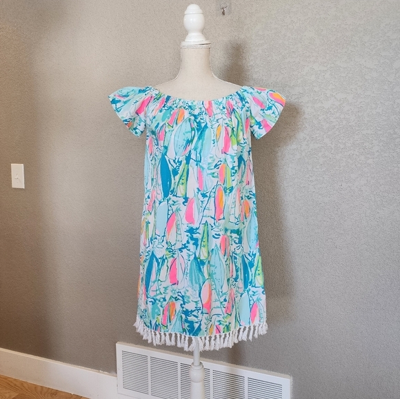Lilly Pulitzer Marble Dress Size Small off the shoulder - Picture 5 of 11